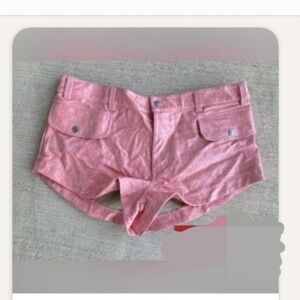 Free People Vegan Leather Pink Low Rider Shorts, Size 12
